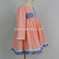 latest dress design pink long sleeve girl dress